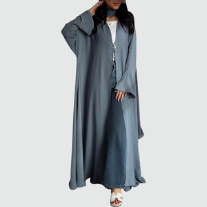 Azure Wave <span class=keywords><strong>Blue</strong></span> Open Abaya <span class=keywords><strong>Star</strong></span> Motif Accent Light Flow Cover Park Morning Strolls Tier Connect - Product Image 1