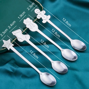 Cucchiaino da Dessert in Metallo Creativo per Natale con Design a Cartone Animato Pupazzo di Neve, Confezione Regalo con Luce - Product Image 3