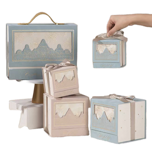 Boîte cadeau rigide écologique de style château européen, design portefeuille haut de gamme, impression UV, laminage, forme tiroir - Product Image 1