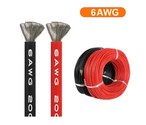 6AWG Silicone wire 100m high temperature tinned copper cable Rated Silicon Cable Silicone copper wire for car battery Motor