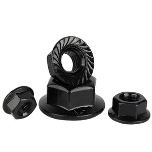 Écrou à bride hexagonale en acier noir A2-70 de qualité industrielle avec fond dentelé, utilisé pour les vélos d'extérieur - Product Image 6