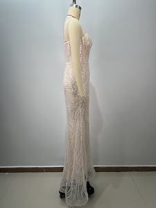 Женское элегантное вечернее платье с бусинами - Product Image 4