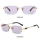 Lunettes de soleil sans monture avec logo personnalisé, protection UV400, accessoire de mode, lunettes de soleil Y2K, lunettes rectangulaires sans monture pour femmes et hommes - Product Image 4