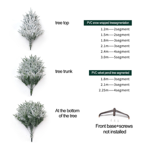 Árbol de Navidad Artificial de PVC con Simulación de Copos de Nieve, Material de Protección Ambiental, Soporte de Metal - Product Image 5