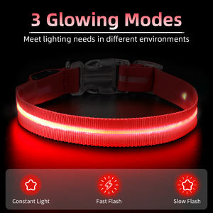 Usine personnalisée LED éclairer accessoires pour animaux de compagnie couleurs clignotant chien cou sangle USB Rechargeable réglable collier de chien lumineux - Product Image 3