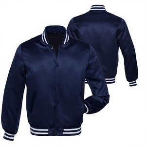 Chaqueta de Béisbol Satinada Unisex Estilo Urbano OEM, Chaqueta Varsity Satinada Deportiva con Logotipo Personalizado Bordado para Equipos Universitarios, Hecha en Pakistán - Product Image 1