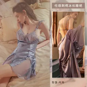 Women Camisole Push Up Sexy Satin Lace Pajama Sleepwear Night Dresses