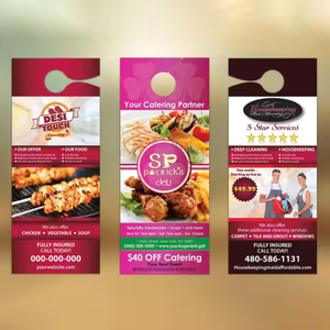 Murah kustom sesuai selera Hotel kantor kertas PVC pemberitahuan Promosi sisi ganda cetak kartu bisnis gantungan pintu selebaran - Product Image 4