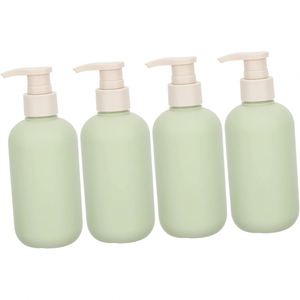 Green Plastic Cylindrical Cosmetic HDPE <b>Bottle</b> Water Shampoo Lotion Pump Sprayer Shower Gel 200/260/300/400/500ML - Product Image 1