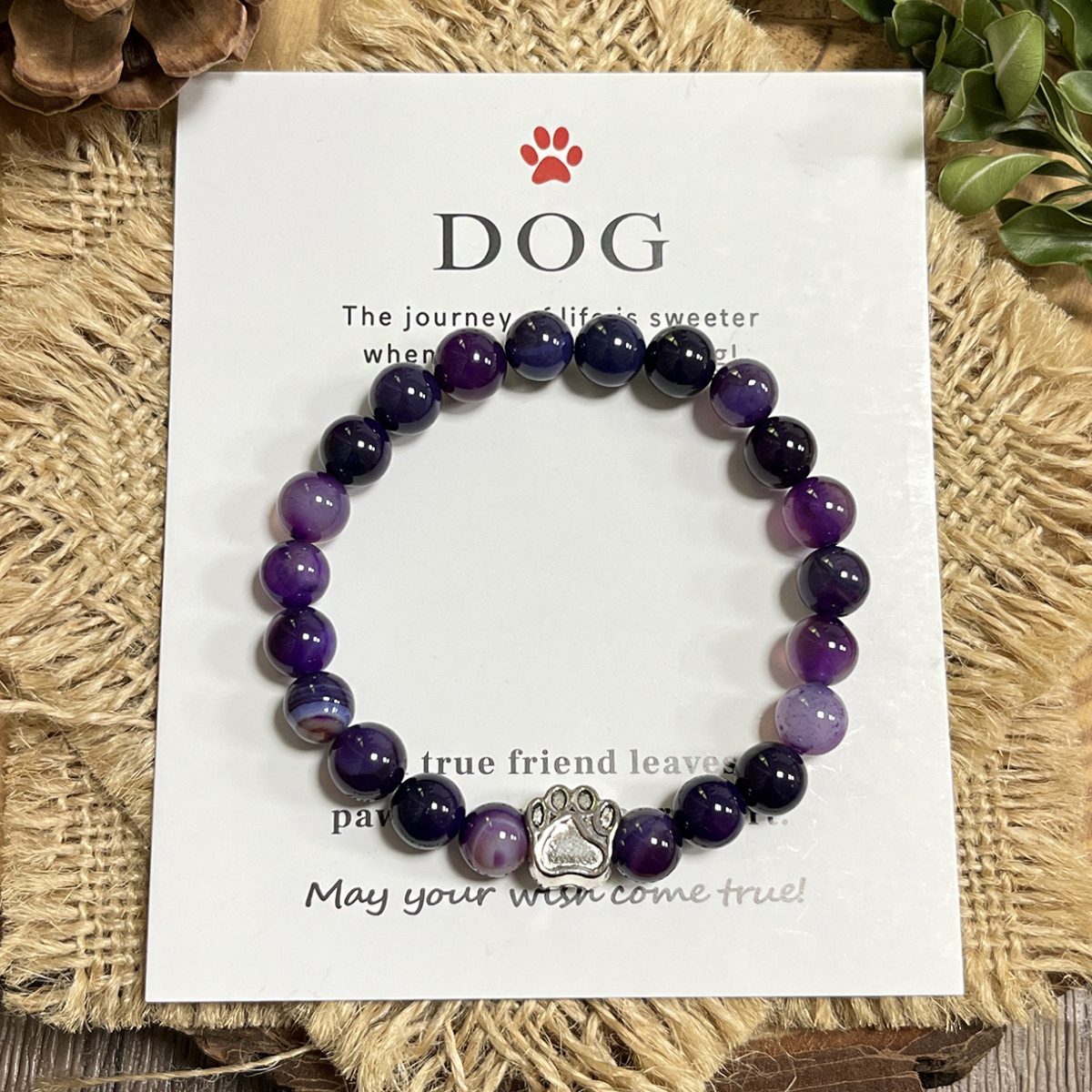 Agate rayée violette
