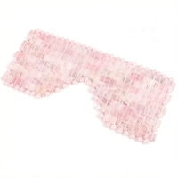Masque pour les yeux en quartz rose naturel, masque rafraîchissant en cristal rose pour les yeux gonflés et les cernes