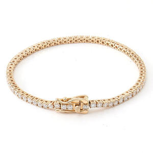 リアル18Kソリッドゴールド2mmテニスブレスレットMoissaniteダイヤモンドテニスチェーン6-9インチアイスアウトテニスブレスレット女性と男性用 - Product Image 1