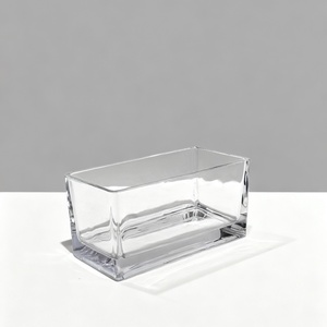 Vaso di vetro lungo rettangolare fioriera trasparente con tubo quadrato vaso <span class=keywords><strong>da</strong></span> tavolo per piante idroponiche fiore 10*10*20cm contenitore Desktop - Product Image 1