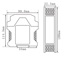 Transducteur de courant et de tension AC série THP Taihua 5A 1000V 4-20mA Convertisseur de signal analogique Module d'isolation à 2 sorties 0,5% F.S 35mm