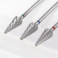 Tête de meulage en tungstène de haute qualité pour l'art des ongles, forme de parapluie conique, fraise à ongles