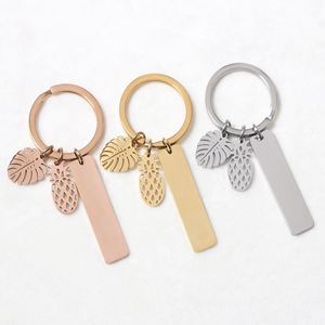 Llavero Personalizado con Logotipo Grabado en Placa de Oro, Diseño de Piña Hawaiana, para Fabricación de Joyería, Llavero con Letra - Product Image 1
