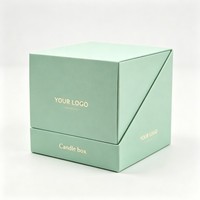 Boîte cadeau rigide de luxe à bords inclinés, logo personnalisé en feuille d'or, emballage de bougies écologique et durable pour boutique