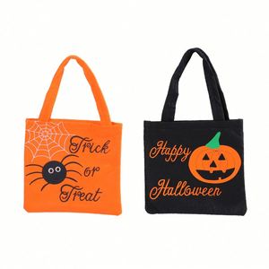 Sac fourre-tout citrouille d'Halloween, sac à bonbons non tissé pour la fête des démons, sac cadeau pour la maternelle, fournitures de fête d'Halloween - Product Image 1