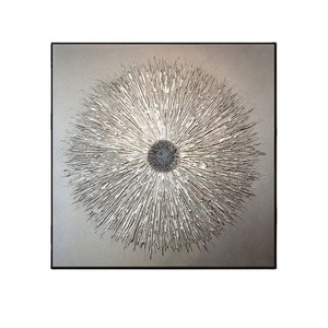 Abstract Oil Painting <b>Square</b> Metal <b>Frame</b> Black Canvas Art Modern Minimalist Wall Decor Living Room Sofa Background Art - Product Image 5