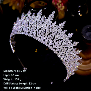 Couronnes de luxe dorées pour reines, grandes diadèmes en cristal et zircon, bandeaux de fête et de bal, coiffes de mariée, accessoires de cheveux de mariage pour femmes - Product Image 6