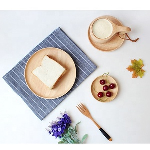 Assiette <span class=keywords><strong>en</strong></span> <span class=keywords><strong>bois</strong></span> jetable, rond naturel de Restaurant japonais, assiette pain de fruits pour la nourriture, vente <span class=keywords><strong>en</strong></span> gros 50 pièces - Product Image 6
