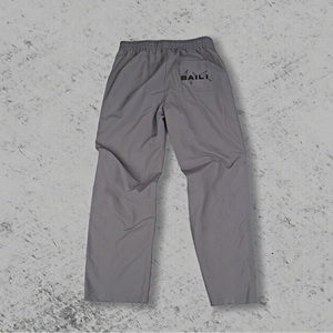 กางเกงผ้าโพลีเอสเตอร์สำหรับผู้ชายกางเกงผ้าผูกเชือกแบบลำลองปรับแต่งได้สีทึบ - Product Image 2