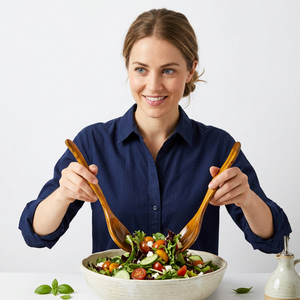 Resin <b>Salad</b> Servers Set Eco-Friendly Dishwasher Safe Manual <b>Salad</b> <b>Tools</b> - Product Image 1