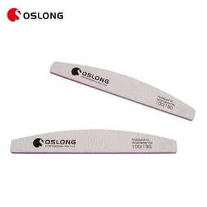 Zebra Durable Nail <strong>File</strong> Grey Sandpaper <strong>Pads</strong> 100/180/240 Grit Half-moon Shape Nail <strong>File</strong> - Product Image 1