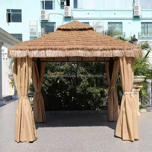 Pabellón <span class=keywords><strong>de</strong></span> exterior para patio, <span class=keywords><strong>de</strong></span> paja sintética, para ocio, con parasol, estilo granja y huerto - Product Image 6