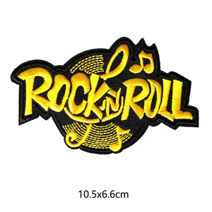 Toppe <span class=keywords><strong>Rock</strong></span> <span class=keywords><strong>and</strong></span> <span class=keywords><strong>Roll</strong></span> in ferro su ricamo <span class=keywords><strong>Rock</strong></span> Band Applique patch per cappello di abbigliamento - Product Image 5