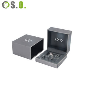 Caja de Joyería de Papel Imitación Cuero Gris de Alta Calidad al por Mayor para Regalo de Boda, Collar, Anillo, Pulsera, Embalaje de Joyería Personalizado - Product Image 5