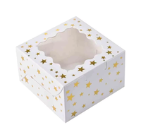 Boîte à gâteau carrée personnalisée en papier avec fenêtre transparente pour bonbons et pâtisseries