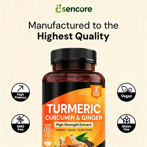 <strong>Turmeric</strong> <strong>Curcumin</strong> <strong>Tablets</strong> with Ginger &amp; Black Pepper 180ct Supply Vegan Herbal Supplement for Adults - Product Image 6