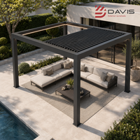 Pergola rétractable d'extérieur en aluminium, gazebo, pavillon avec système de toit pliant électrique pour terrasse, resort et usage commercial