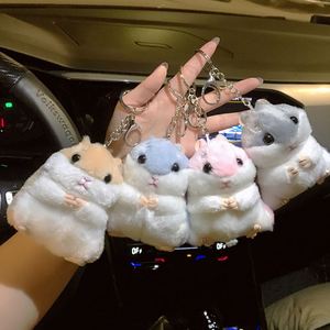 Hamster Fur Doll Keychain Pendant Doll Hamster Cute <b>Backpack</b> Doll Plush School Bag Pendant Charm Plush Pompom Plush 3D Key Chain - Product Image 1