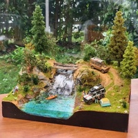 Vitrine de photographie de bac à sable miniature fait à la main 30*40cm personnalisé 1/64 échelle Land Rover Camel trophée scène pour les amateurs