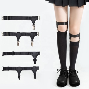 garter belt for compression stockings Plus Size Compression Socks for Wide Calf-Purple Black Dot, 1XL-2XL main image 0
