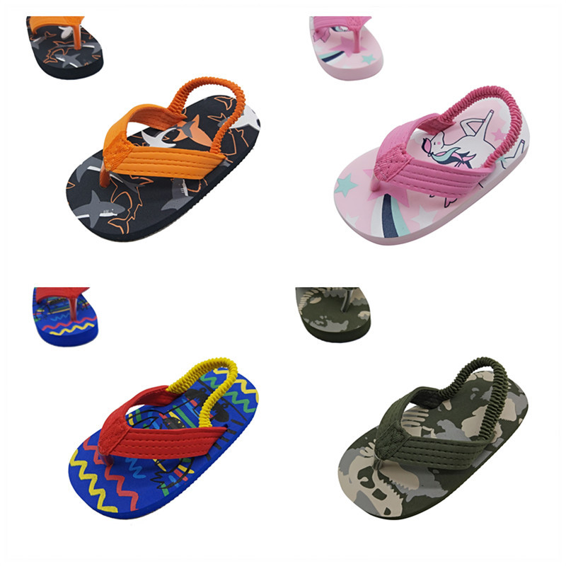 Toddler Kids Girls Boys Flip Flops Summer Children Flip Flops with Back Strap Slippers