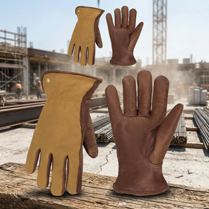 Gants de travail en cuir de vachette résistants à l'eau pour hommes, avec manchette de sécurité, épaisseur 2 mils, 10 pouces, pour la construction et le jardinage - Product Image 2