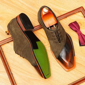 Business Formal Square <b>Toe</b> Waterproof Sheepskin Casual Fashionable Autumn Fringed Lightweight Breathable Men's Leather Shoes - Product Image 2