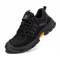 Chaussures de sécurité à embout d'acier, anti-perforation, respirantes, avec semelle intermédiaire en cuir microfibre et semelle extérieure en caoutchouc naturel, pour atelier