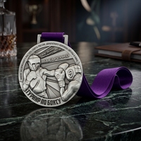 Médaille de compétition de boxe en métal émaillé personnalisée Zhongshan Echo, moulage sous pression, relief 3D