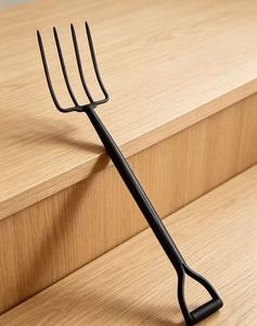 Fourche de jardinage de qualité industrielle, manche en acier inoxydable enduit d'époxy, <span class=keywords><strong>4</strong></span> <span class=keywords><strong>dents</strong></span>, emballée dans du tissu de jute - Product Image 4