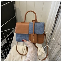 Bolso de Mano Simple de Color Contrastante MU Fashion, Bolso Cuadrado Pequeño Informal Retro, Bolso de Hombro Cruzado para Mujer