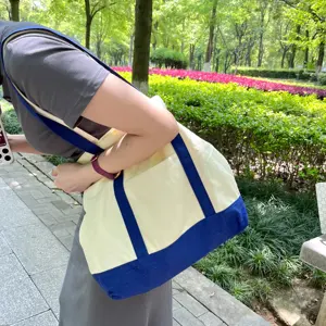 Ruicheng tas belanja Anda sendiri tas jinjing katun kanvas tas belanja belacu kosong dengan Logo cetak