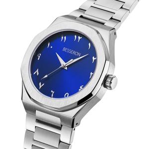 Reloj de Cuarzo Árabe de Acero Inoxidable para Hombre con Manecillas Luminosas, Cristal con Revestimiento de Zafiro, Resistente al Agua 5BAR - Proveedor de Relojes Personalizados - Product Image 4