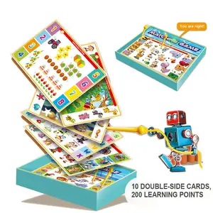 Samtoy Fun Early Educational Enlightenment Kids Brain Training Match and Learn English Cognize Card Matching Game with 10 Cards