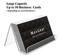 Porte-cartes de visite en acrylique transparent, support de téléphone de bureau 2-en-1 et présentoir de cartes de visite pour bureau, personnalisation OEM disponible