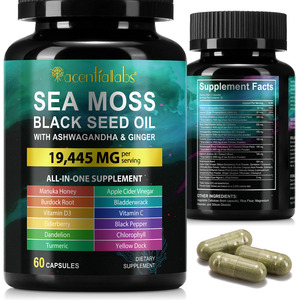 Sea Moss Óleo De Semente Preta Ashwagandha Extrato De Plantas Herbais Sea Moss Cápsulas Vitamina e Suplemento - Product Image 2