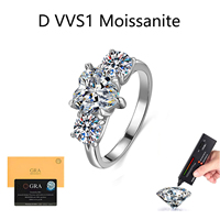 Bague de fiançailles en argent sterling 925 avec moissanite cœur 2+0.5+0.5 carats personnalisée pour femme, certifiée GRA, vente en gros